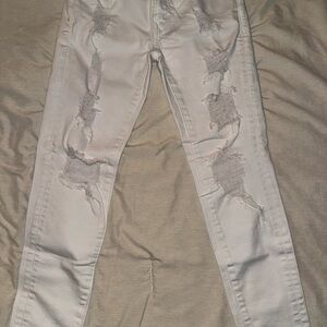 American Eagle Outfitters Distressed Skinny Jeans - White